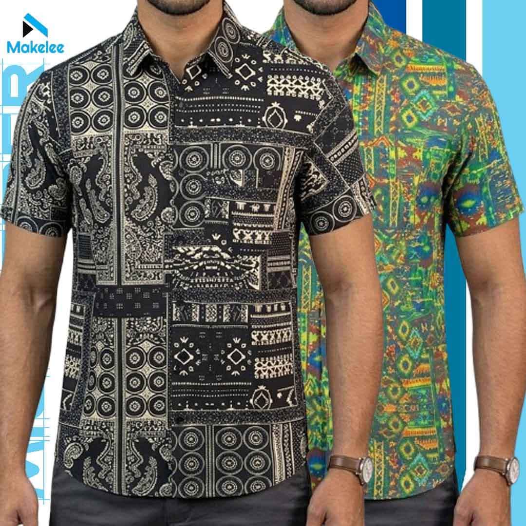 Mens Premium Microfiber Shirt 2 Pcs - Black Ethic & Green Ethic