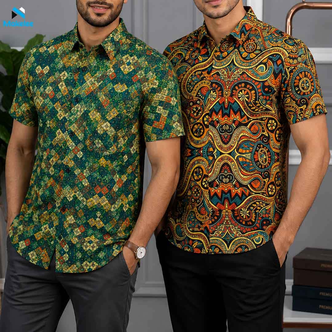 Attractive Premium 2-Piece Microfiber Shirt Combo - Multicolor & Forest Green